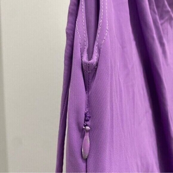 MONSE Sleeveless Keyhole Detail Draped Dress Stretch Purple Mini Designer Sz 0 • - Picture 9 of 13